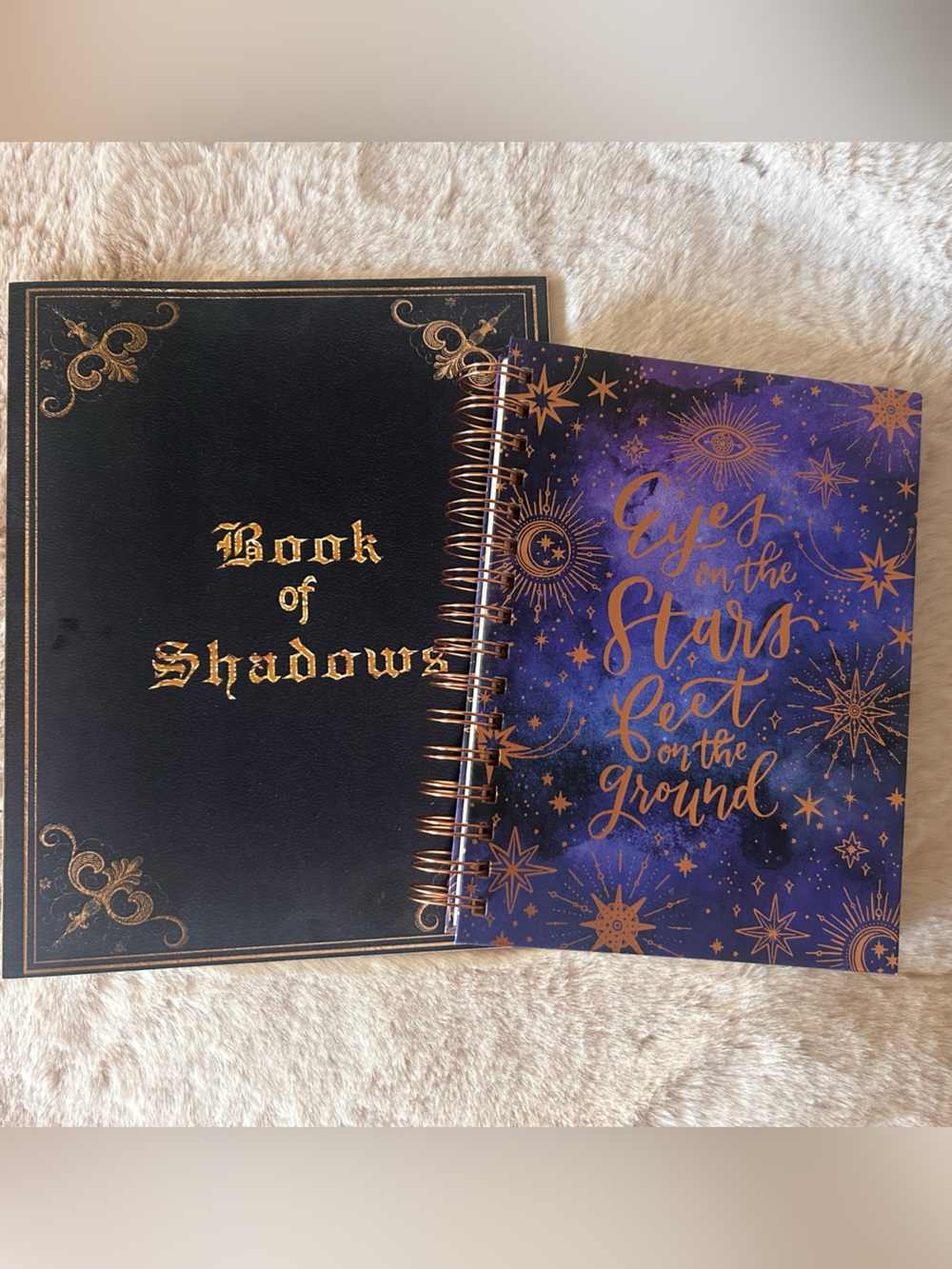 Celestial Spiral Notebook w/Gold Foil Accents + Book of Shadows note/spell book